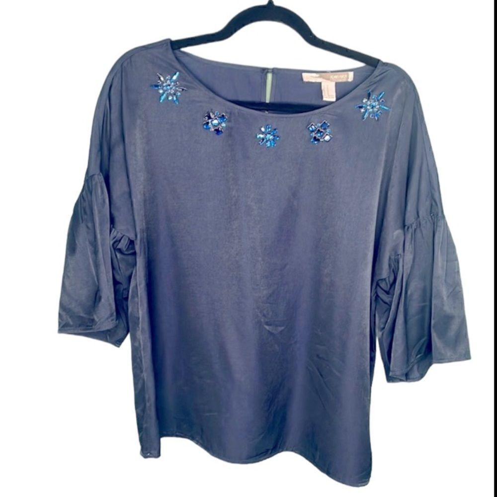 Forever 21 Embellished Top size Medium Dark Blue/Navy